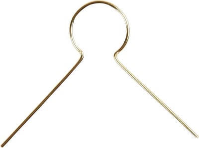 Metalen hanger, L: 22 mm, gatgrootte 8 mm, verguld, 50 stuk/ 1 doos