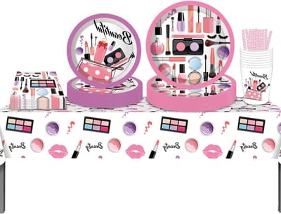 Verjaardagsfeest Decoratieset voor 8 Personen, Spa Thema, Make-up Party, Kinderen, Feestartikelen en Versieringen