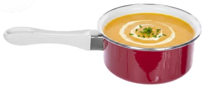 Alessandro Steelpan Cuisine - D16 cm - 1.5 liter - sauspan/juspan - keuken pannen - rood/wit