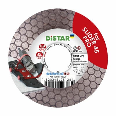 Distar Edge Dry Slider 45 Pro - Diamantzaagblad - 125mm - Droog Gebruik - 30mm Boring