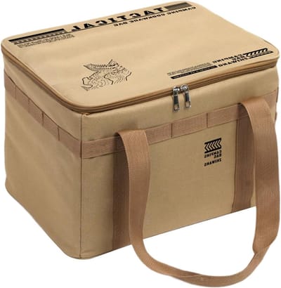 Kampeertas Organizer - Opbergdoos Buiten - Spullen Opslaan - Waterdicht Hittebestendig - 30 x 38 x 26 cm - Khaki