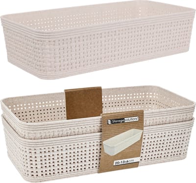 Koopman opbergmandje ratan sand set 2 stuks - speelgoed organizer.