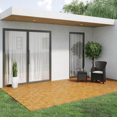 Houten Terrastegels - Vlondertegels Kliksysteem - Buitenruimte Verfraaien - Duurzaam Acaciahout - 30x30 cm - Teak
