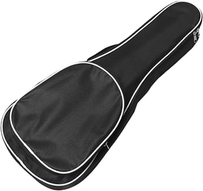 23 Inch Ukulele Case Rugzak met Schouderbanden - Gig Bag voor Reizen en Optredens (Zwart met Witte Rand)