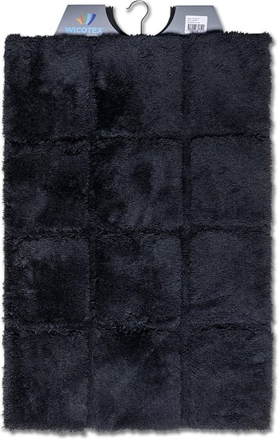 Wicotex - Badmat ruit Zwart - Badmat - Antislip onderkant - Afmeting 60x90cm