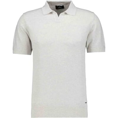 Ragman Trui Melange Resort Collar Short Sleeve Cotton Knit Silver / male