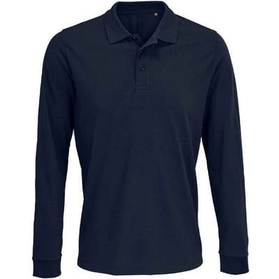 SOLS Unisex Prime Pique Polo voor volwassenen met lange mouwen (Franse marine)