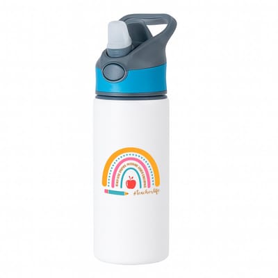 Hacebo® - Docent cadeau - waterfles met rietje blauw - Meester en juffen cadeau - de beste leraar/lerares - verjaardagscadeau - verjaardag - cadeau - afscheidscadeau - geschenk - leuke cadeau - kado - gift - water fles - 650ML