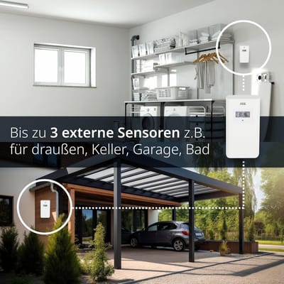 Weerstation Draasloos Binnen/Buiten - Buiten Sensor - Wit - Compatibel met ADE Weerstations - Eenvoudige Installatie - Voor Weerenthousiastelingen