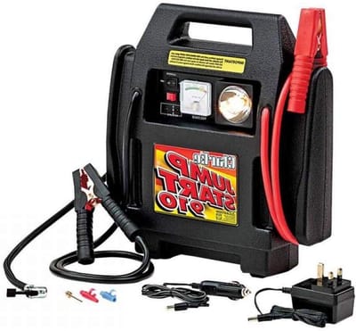 Starthulp met Compressor - Booster Pack - Accu Starten - Geïntegreerde Luchtpomp - 12 Volt 400 Amp - Zwart