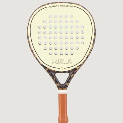 Padelracket Padellig PANTER - 12K full carbon padelracket - teardrop/druppelvormig racket - gemiddeld, gevorderd & experts - sandblasted - inclusief hoge kwaliteit draagtas