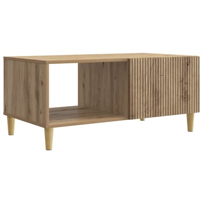 vidaXL - Salontafel - Artisanaal - eiken - 90 - x - 50 - x - 40 - cm - Bewerkt - hout