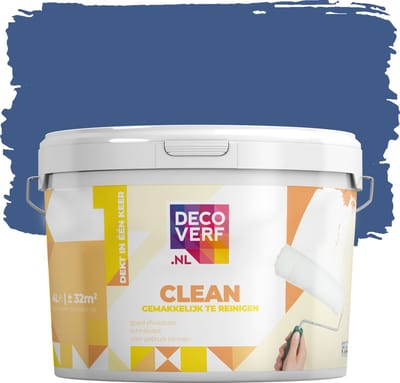 Decoverf clean muurverf koningsblauw, 4L