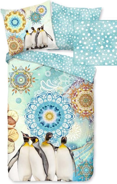 HIP Dekbedovertrek "mandala's en pinguins" - Multi - (140x200/220 cm) - Katoen Flanel