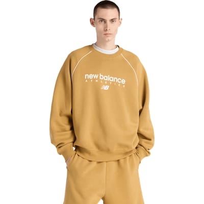 New Balance fleece Sweatshirts Heren - Beige - Maat L - Katoen Jersey