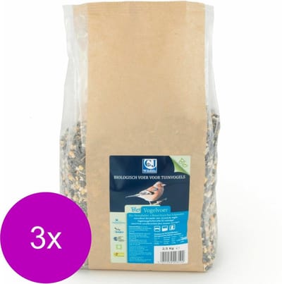 Wildbird Biologisch Vogelvoer - Buitenvogelvoer - 3 x 2.5 kg