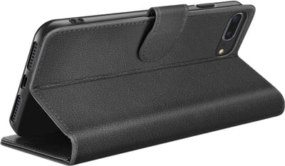 Zanae, Hoesje geschikt voor iPhone 8 Plus / 7 Plus - Wallet Case & Magneetsluiting, Zwart