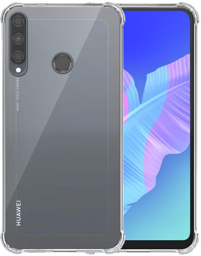 Smartphonica Telefoonhoesje Geschikt voor Huawei P40 Lite E - Y7P Transparant Schokbestendig - Shockproof TPU SIliconen Backcover Case met Stootrand Doorzichtig