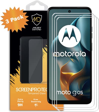 3-Pack MobyDefend Screenprotectors - Geschikt voor Motorola Moto G05 Case-Friendly Screensavers - Gehard Glas