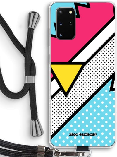 Hoesje met koord geschikt voor Samsung Galaxy S20 Plus hoesje met Koord - Pop Art #3 - Telefoonhoesje met Zwart Koord - Bescherming aan alle Kanten en Over de Schermrand
