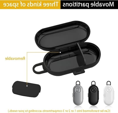 Draagbare Oordopjes met Mini Pouch, Veelzijdige Plastic Opbergdoos met Compartimenten voor Kamperen en Wandelen, Inclusief Zwarte Haak