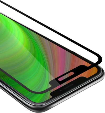 Cadorabo Screenprotector geschikt voor Apple iPhone 13 MINI Volledig scherm pantserfolie Beschermfolie in TRANSPARANT met ZWART - Gehard (Tempered) display beschermglas in 9H hardheid met 3D Touch