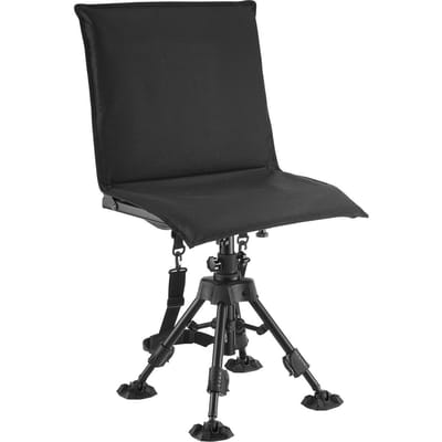 Chaise de Chasse, Pivotement Silencieux à 360°, Chaise Pliante Portable pour Affût, Siège Tabouret de Sol Robuste à Cadre en Acier, avec Housse de Siège, Pieds Pivotants Anti-Enfoncement,