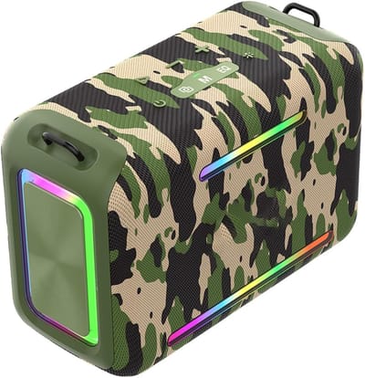 Draagbare Speaker - Bluetooth Speaker - Feestjes en Buiten - 120W Krachtig Geluid - 24000mAh Batterij - Camouflage