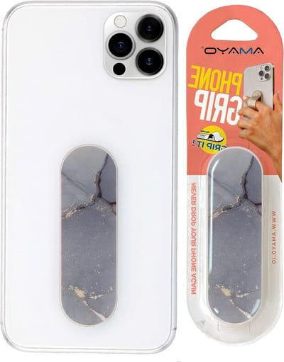 Smartphone vingerhouder - mobiele telefoon grip voor betere controle en comfort - marmer design in grijs