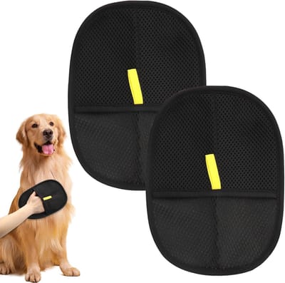 Dubbelzijdige huisdierborstelhandschoenen - 2 stuks - veelzijdige statische verwijderingshandschoenen voor hond en kat - herbruikbare huisdierhaarverwijderaar - statische verwijderingshandschoenen