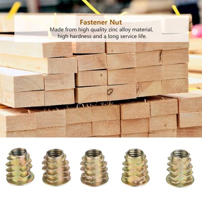 50 stuks M6 zinklegering binnenzeskantmoeren voor houten meubels (M6*15)