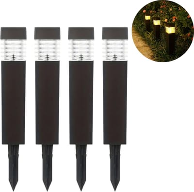 Bovista Tuinverlichting - Tuinlampen - Buitenverlichting - Tuin Verlichting - Led Lamp - Licht - Op Zonneenergie - Groot - Warm Licht - 4 stuks