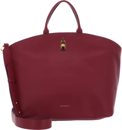 COCCINELLE Leren Handtas Schoudertas Coccinelle Magie Soft Handbag Grained Leather Garnet Red Wijnrood