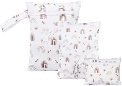 LIVIA HOME- Wetbag Set - Waterdichte Luiertas - Herbruikbare Natte Tas - 3 Maten - Polyester - Geschikt voor Kamperen/Zwemmen - Opbergzak