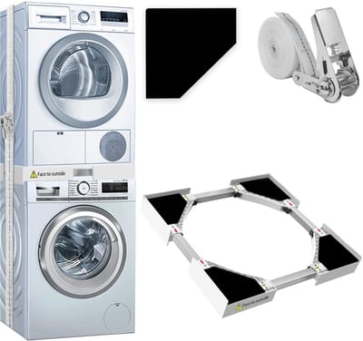 Wasmachine droger stapelrek Verbindingsframe voor wasmachine en droger Ruimtebesparende standaard Verstelbare stapelsteun voor thuis