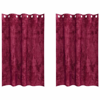 vidaXL Velvet Gordijnen 2 st Wijnrood 175 x 140 cm Fluweel