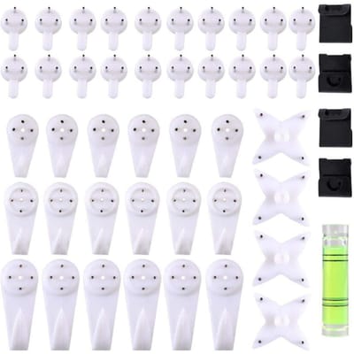 47-delige non-trace muurfotohaken kunststof onzichtbare traceless gipsplaat foto-ophangset 47Pcs