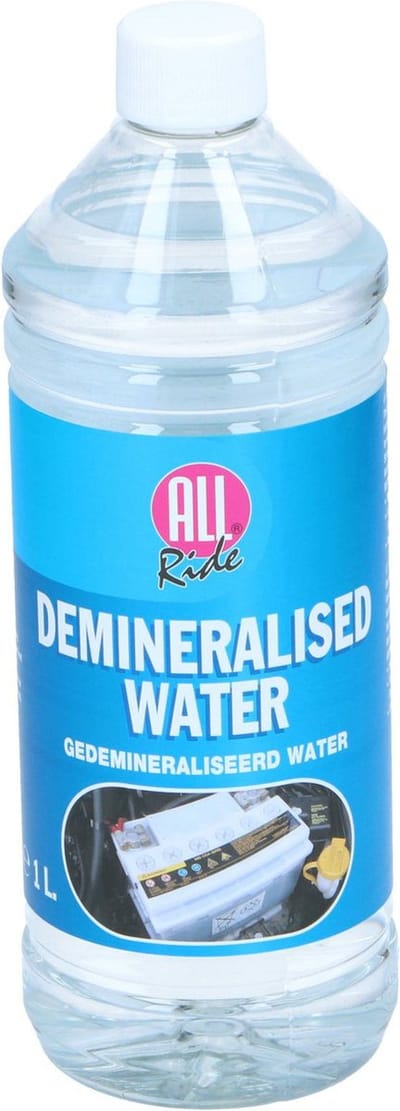 All ride Gedestilleerd water - 1 fles van 1 liter - Gedemineraliseerd water - Accu water - Strijk water