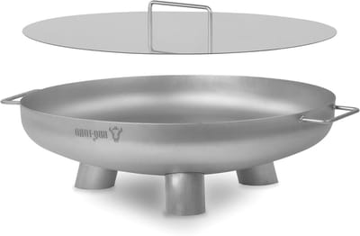 Vuurkorf met deksel - Buitenhaard tuinhaard - Gezellige avonden - Drie stabiele poten - Ø 60 cm - Zilver
