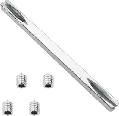 Vervangende vierkante spindel van koolstofstaal 8mm x 150mm voor deurhandgrepen en sloten met M6 schroeven, ideaal voor interieurdeuren en renovaties