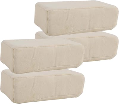 Spons Blokken - Reinigingsblokken - Auto Poetsen - Zacht Suede Materiaal - 4 Stuks - Wit