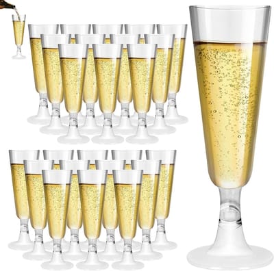 Set van 25 Elegante Herbruikbare Plastic Champagneglazen van 150 ml - Perfect voor Feesten, Bruiloften en Cocktails