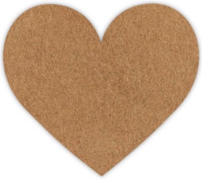 Hart vilt onderzetters - Lichtbruin - 6 stuks - ø 10 cm - Glas onderzetter - Valentijn - Cadeau - Woondecoratie - Woonkamer - Valentijn - Tafelbescherming - Onderzetters Voor Glazen - Keukenbenodigdheden - Woonaccessoires - Tafelaccessoires