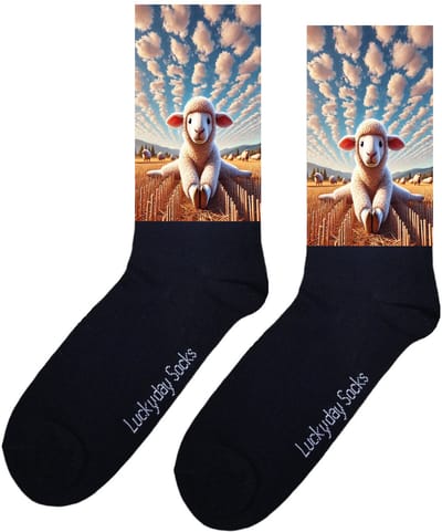 Luckyday Socks - Unisex sokken - Yoga schaap - cadeau sokken - Maat 37-44