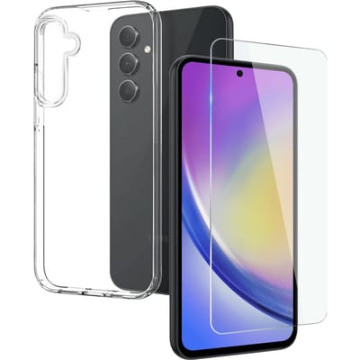 Northjo Samsung Galaxy A35 Hoesje en Screenprotector Transparant