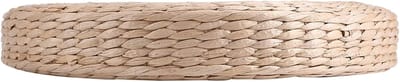Ronde Poef Kussen - Vloer Zitkussen - Meditatie Yoga - Natuurlijk Stro Materiaal - 40x6cm - Geel