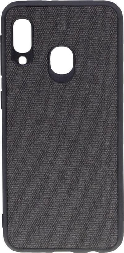 Shop4 - Samsung Galaxy A20e Hoesje - Zachte Back Case Denim Zwart