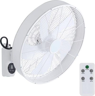 Evolar Wandventilator met Afstandsbediening - 50W - Muurventilator - Automatische Oscillatie - 3 Snelheden - Timer - Wit - EVO-WF50W