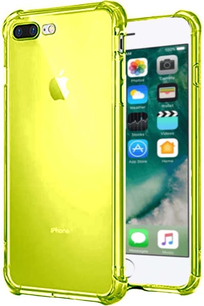 Smartphonica iPhone 7/8 Plus transparant siliconen hoesje - Neon Geel geschikt voor Apple iPhone 7 Plus;Apple iPhone 8 Plus