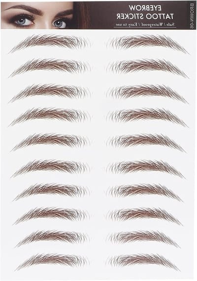 Waterproof 4D Haartatoeages voor Wenkbrauwen, Langdurige Make-up Transfers voor Perfecte Wenkbrauwvormen